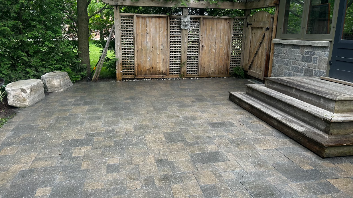 patio surface after powerwashing